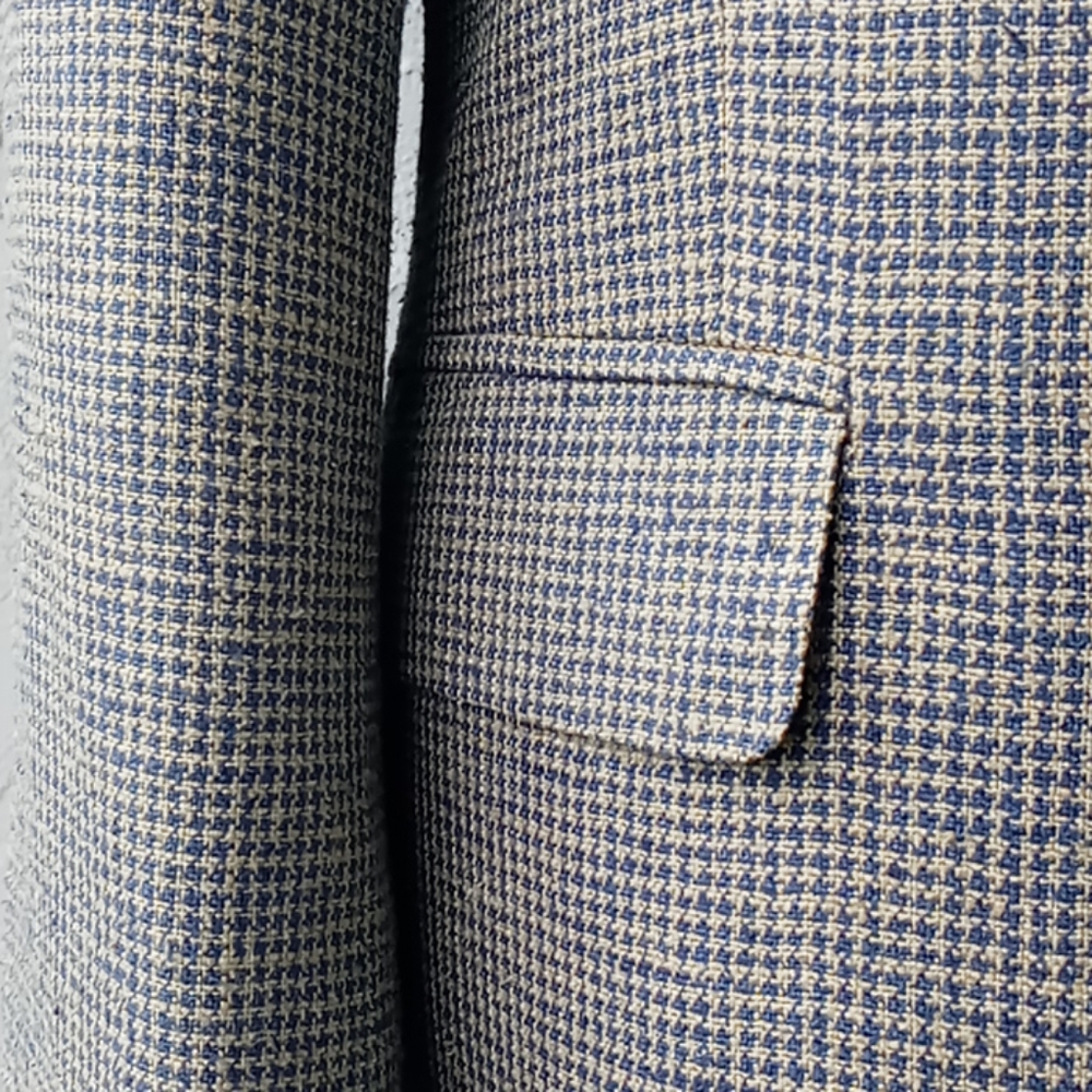 Savile Row Men's Pure Silk houndstooth  Lux Blazer